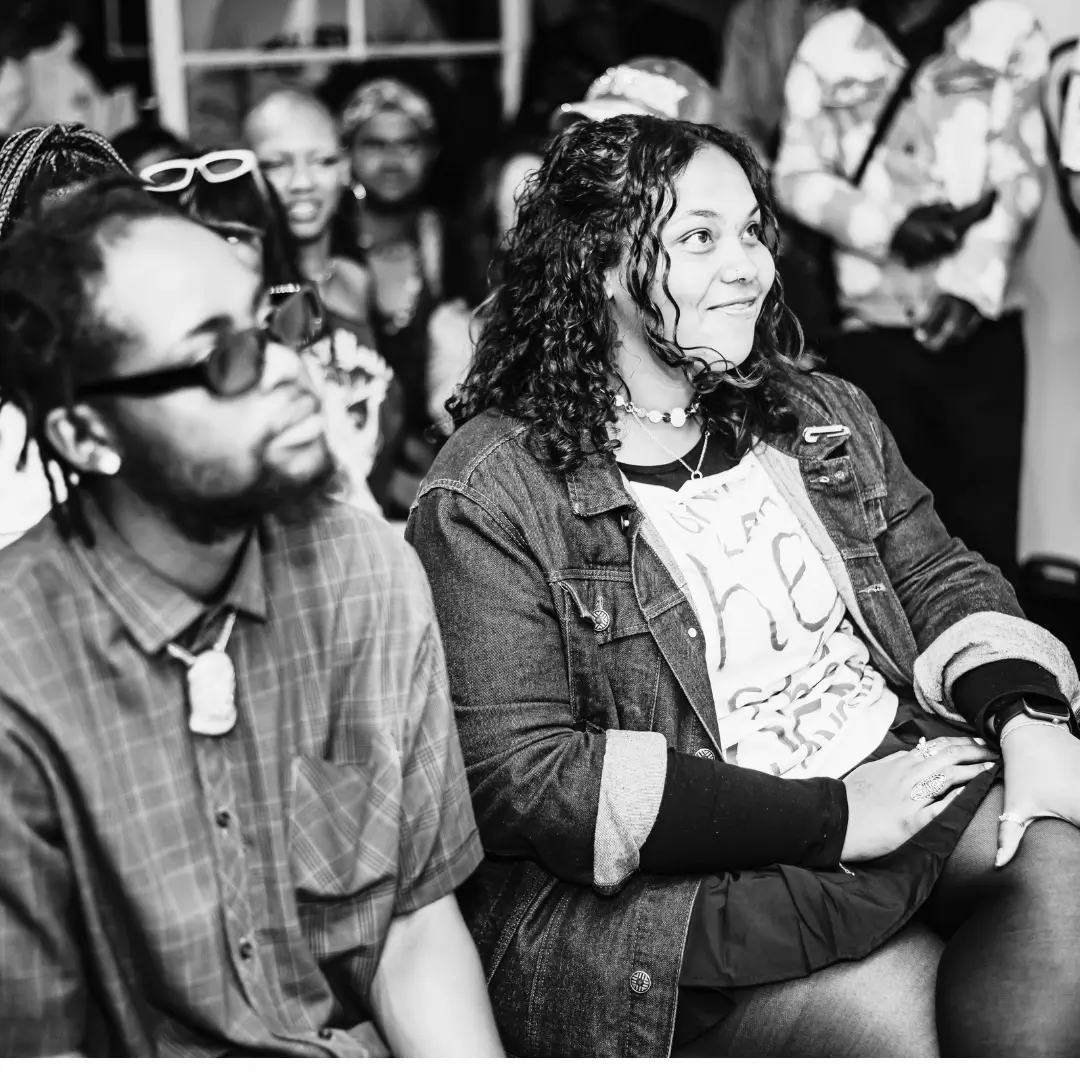 Crowd at Mamakashaka - poetry in Johannesburg