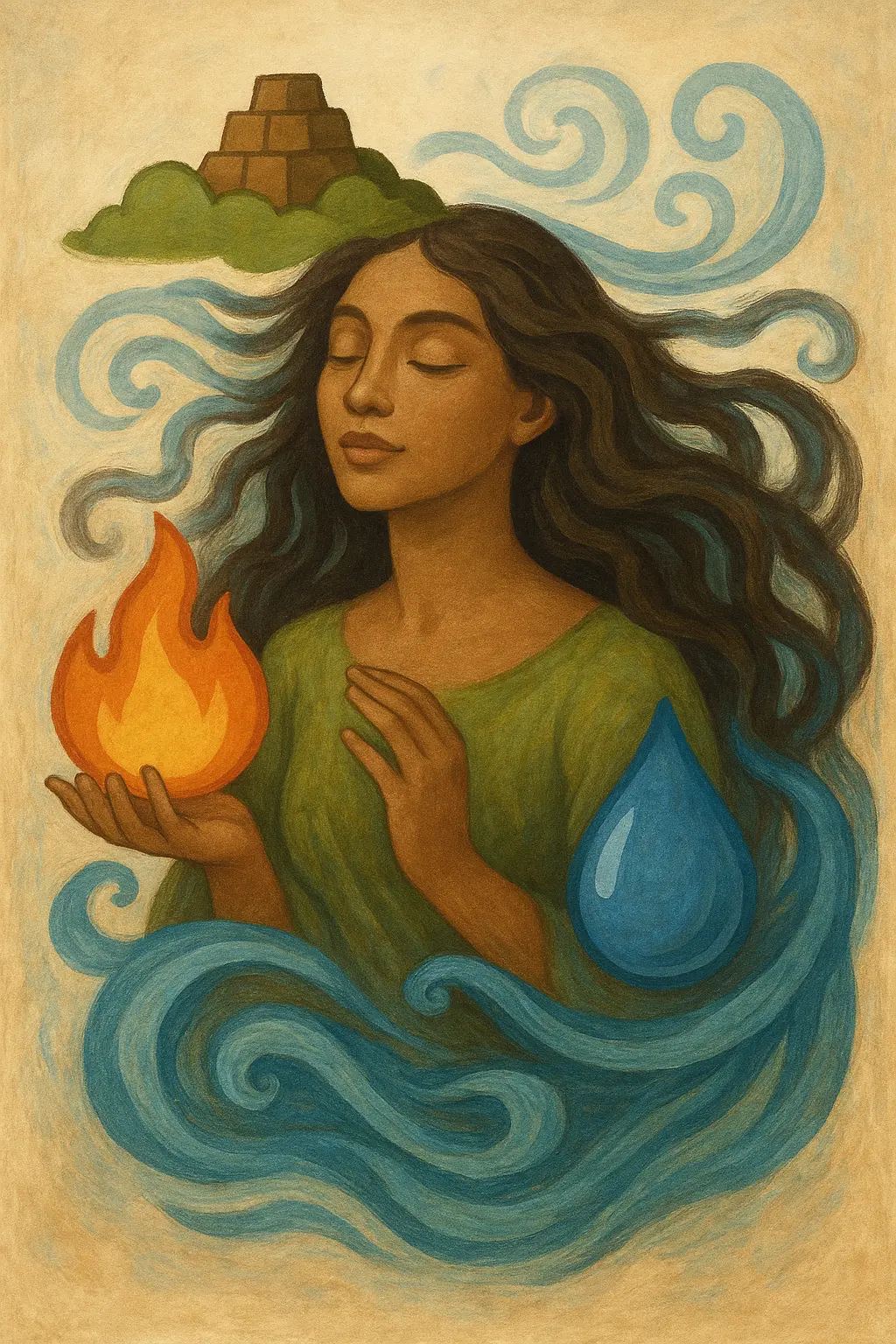 Creative elements quiz showing Earth, Air, Fire, and Water symbols for artistic personality