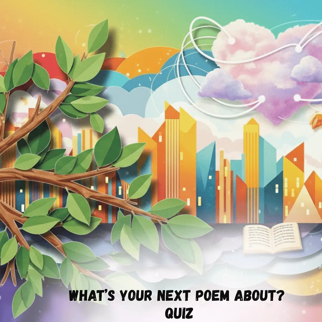 A collage of natural, urban, and emotional elements for poetry themes